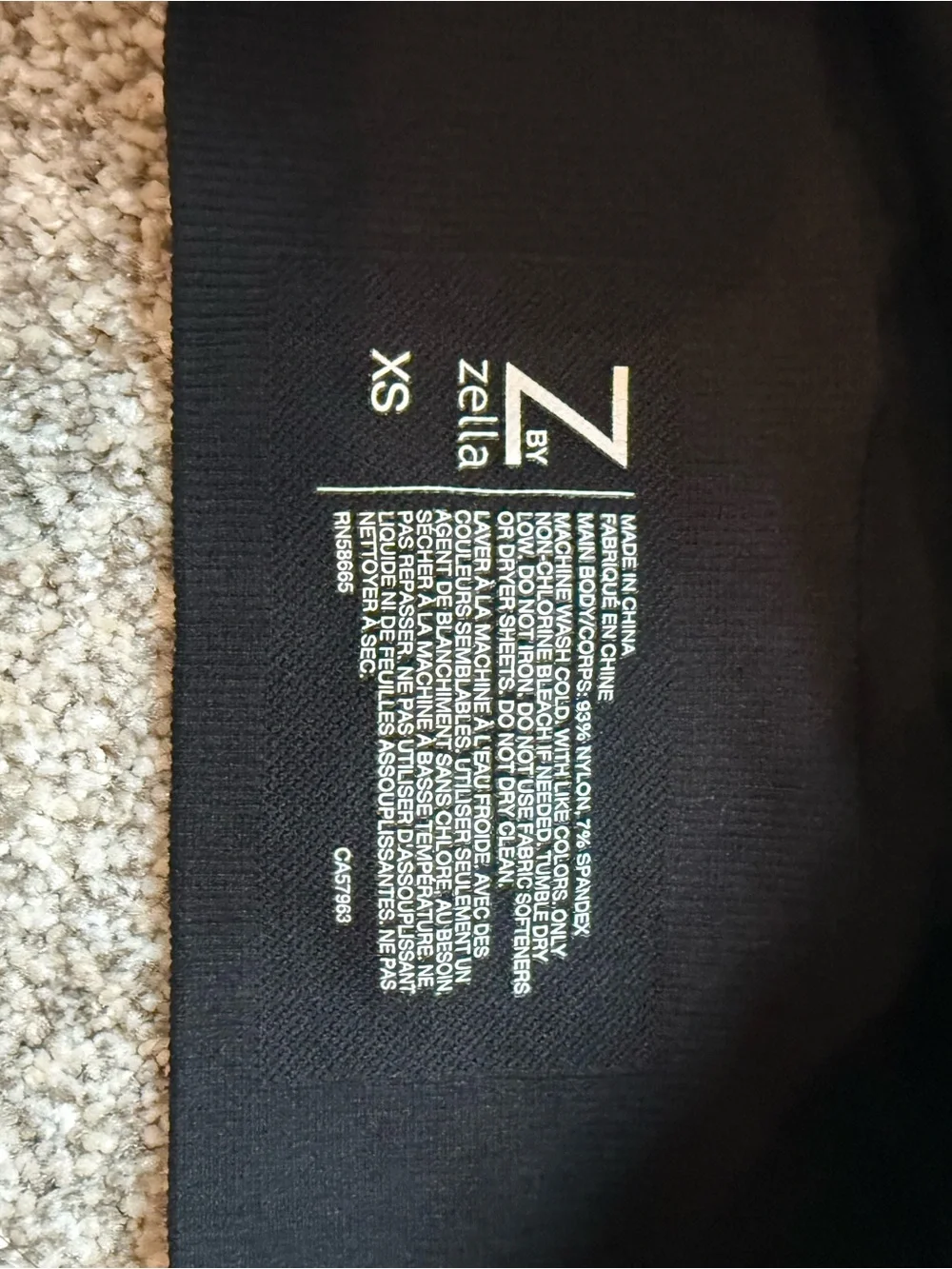 Zella Seamless Black Crisscross Bralette